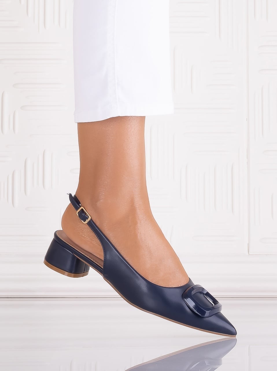 Pantofi dama Navy din Piele Ecologica Sidiona