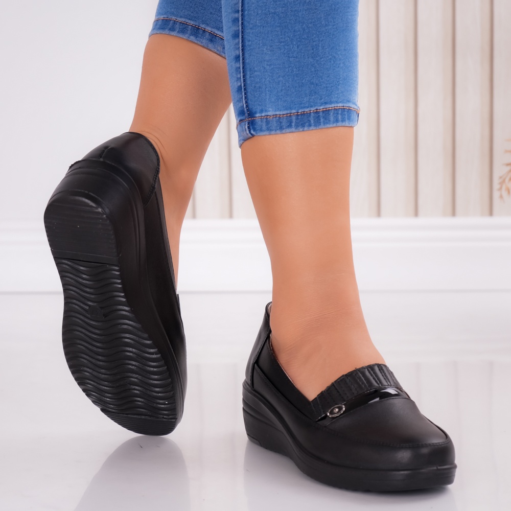 Pantofi dama Negri din Piele Ecologica Atnos - poza 4