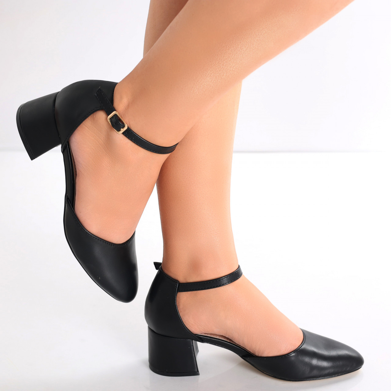 Pantofi dama Negri din Piele Ecologica Orti - poza 5