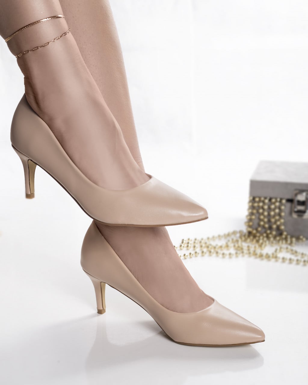 Pantofi dama nude piele ecologica dania - poza 3