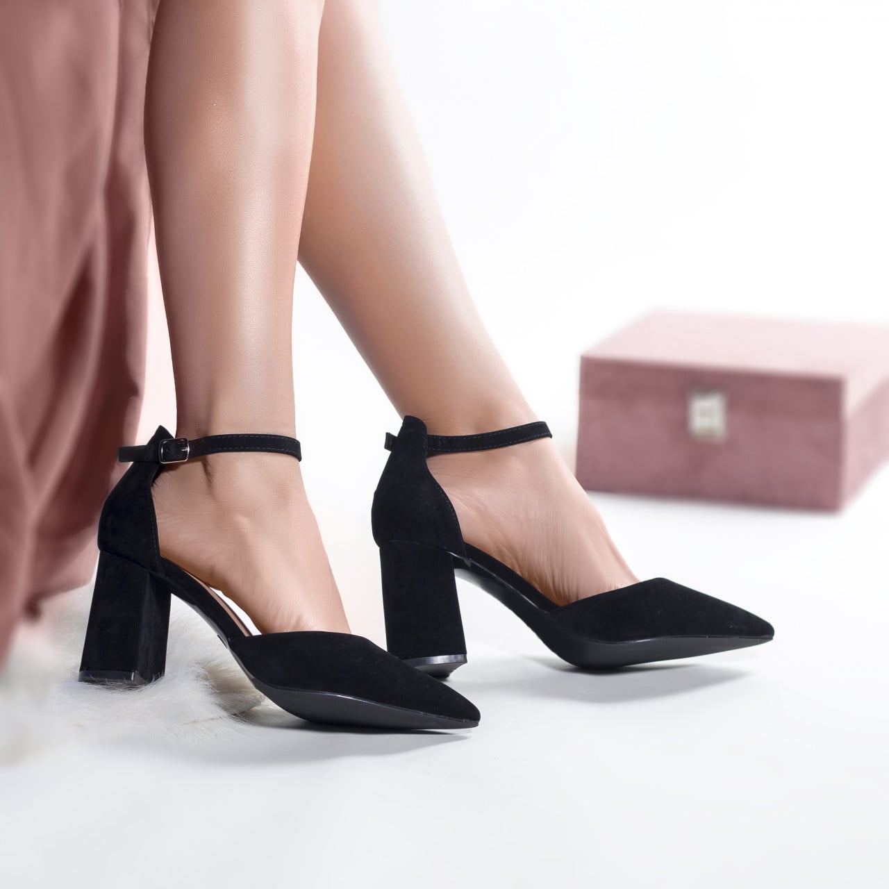 Pantofi dama piele eco intoarsa negru sonea - poza 1