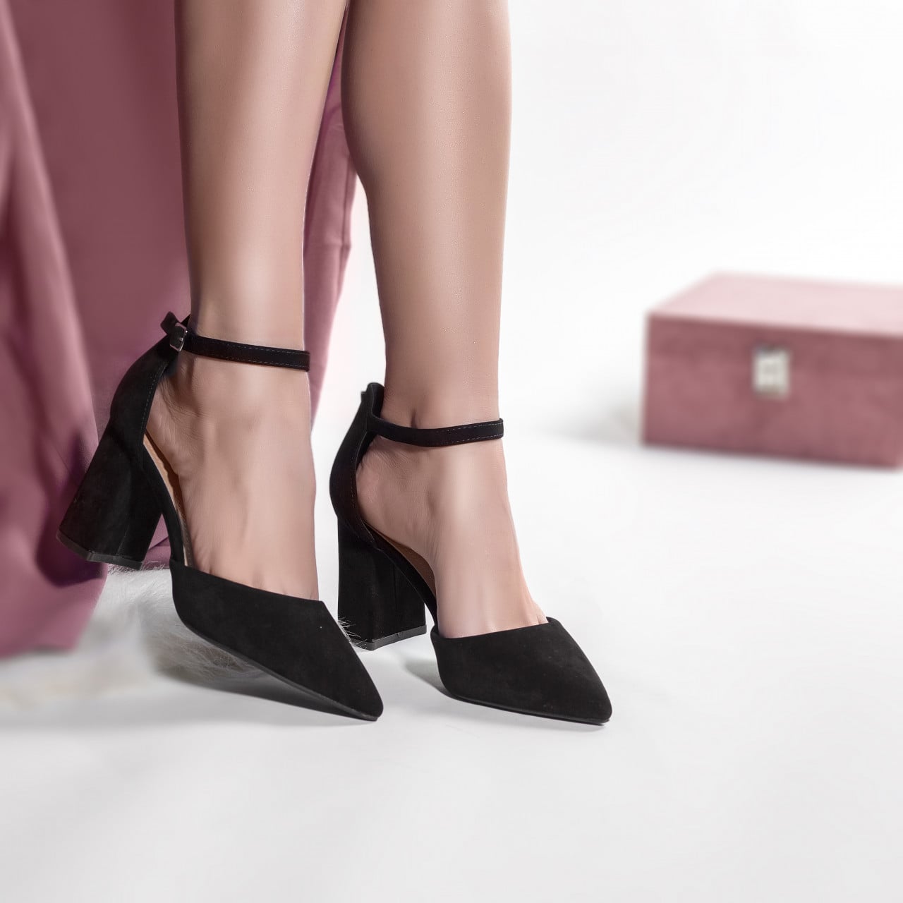 Pantofi dama piele eco intoarsa negru sonea - poza 3