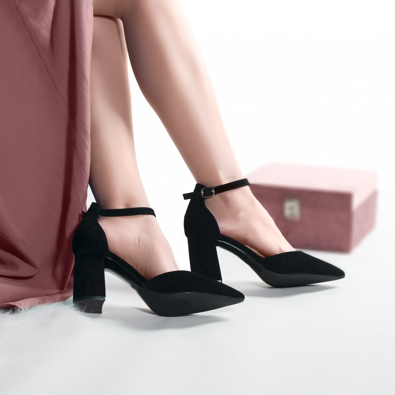 Pantofi dama piele eco intoarsa negru sonea - poza 4