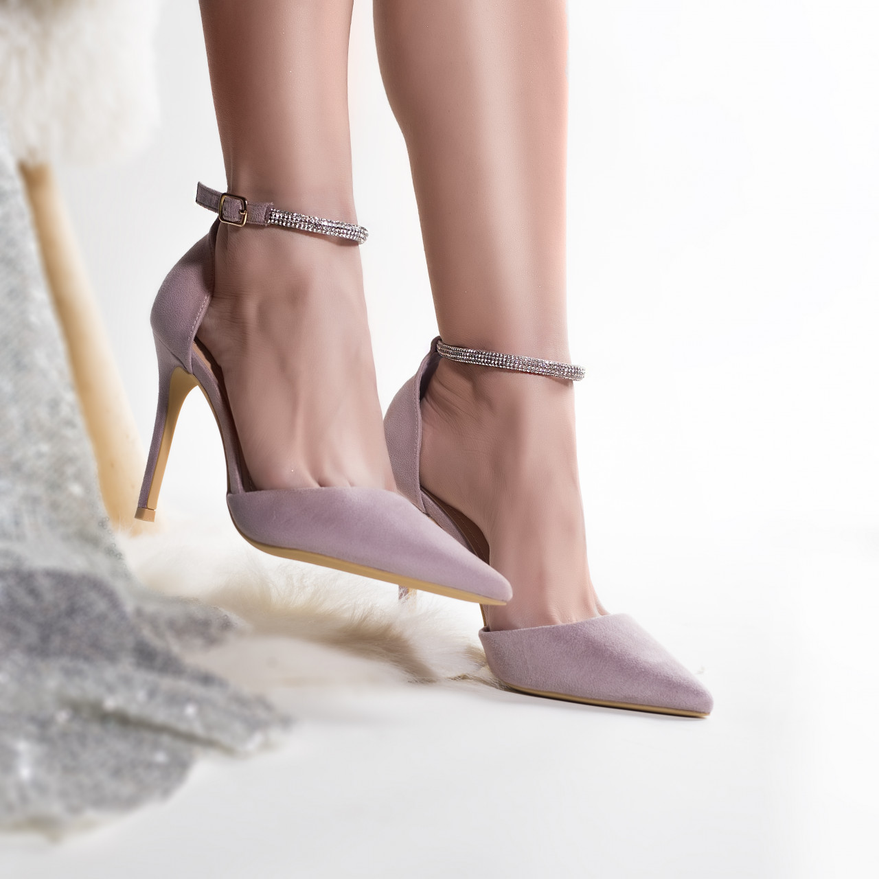 Pantofi dama piele eco intoarsa roz tolib - poza 1