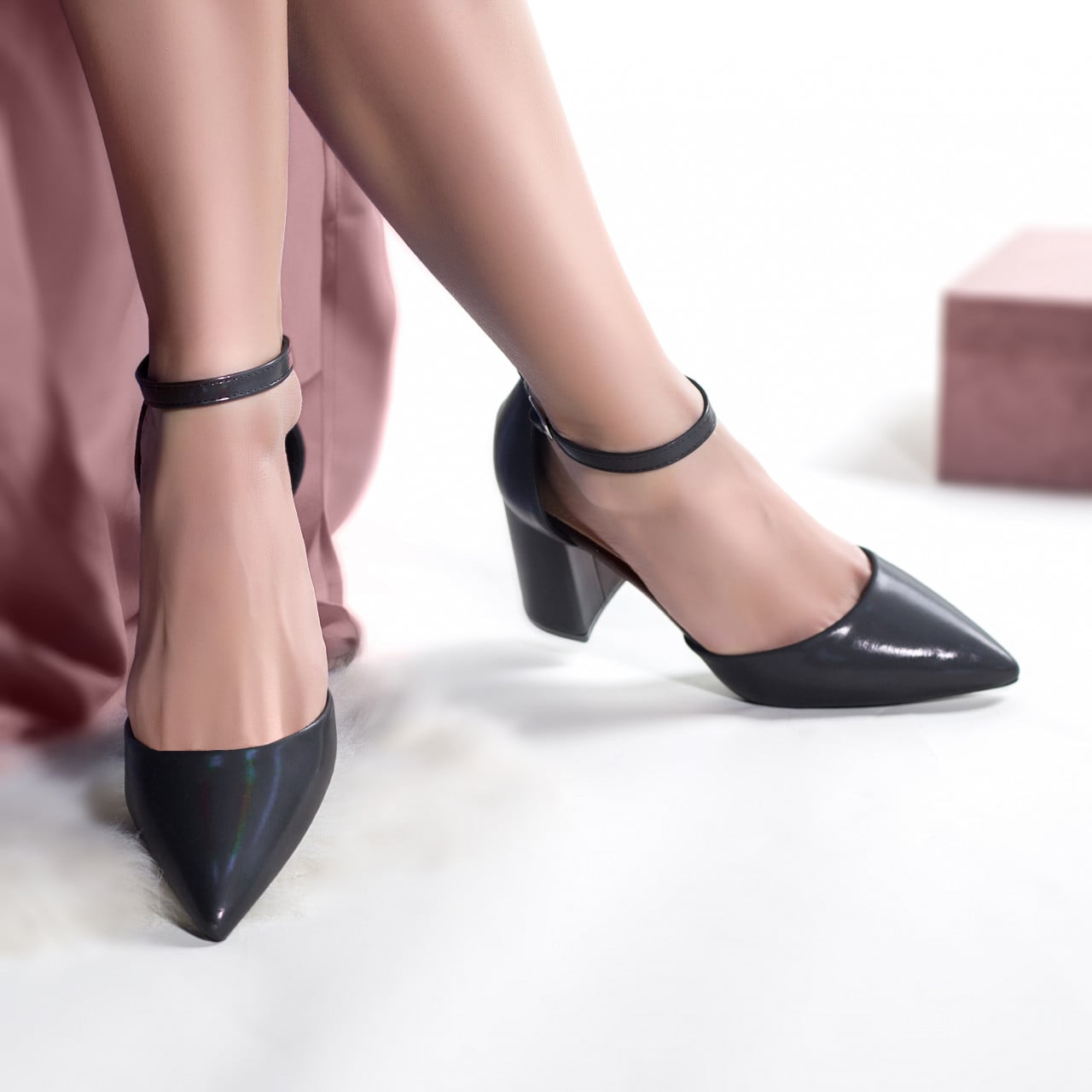 Pantofi dama piele eco sclipicioas negru sonea - poza 2