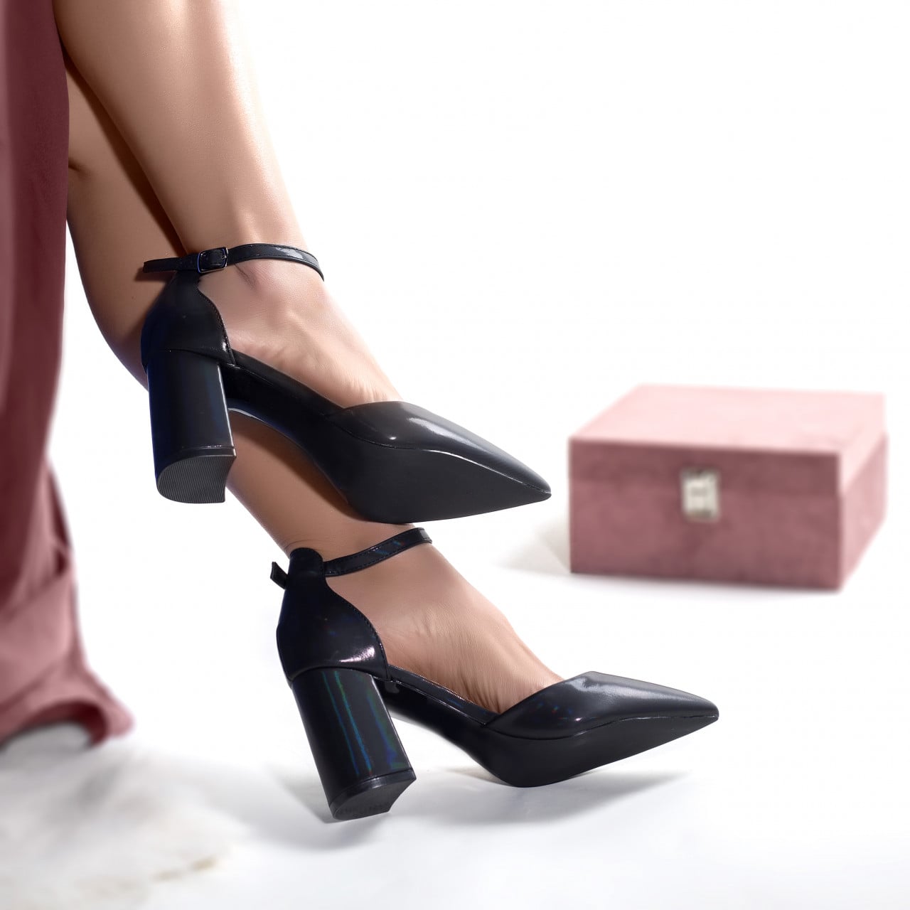 Pantofi dama piele eco sclipicioas negru sonea - poza 3