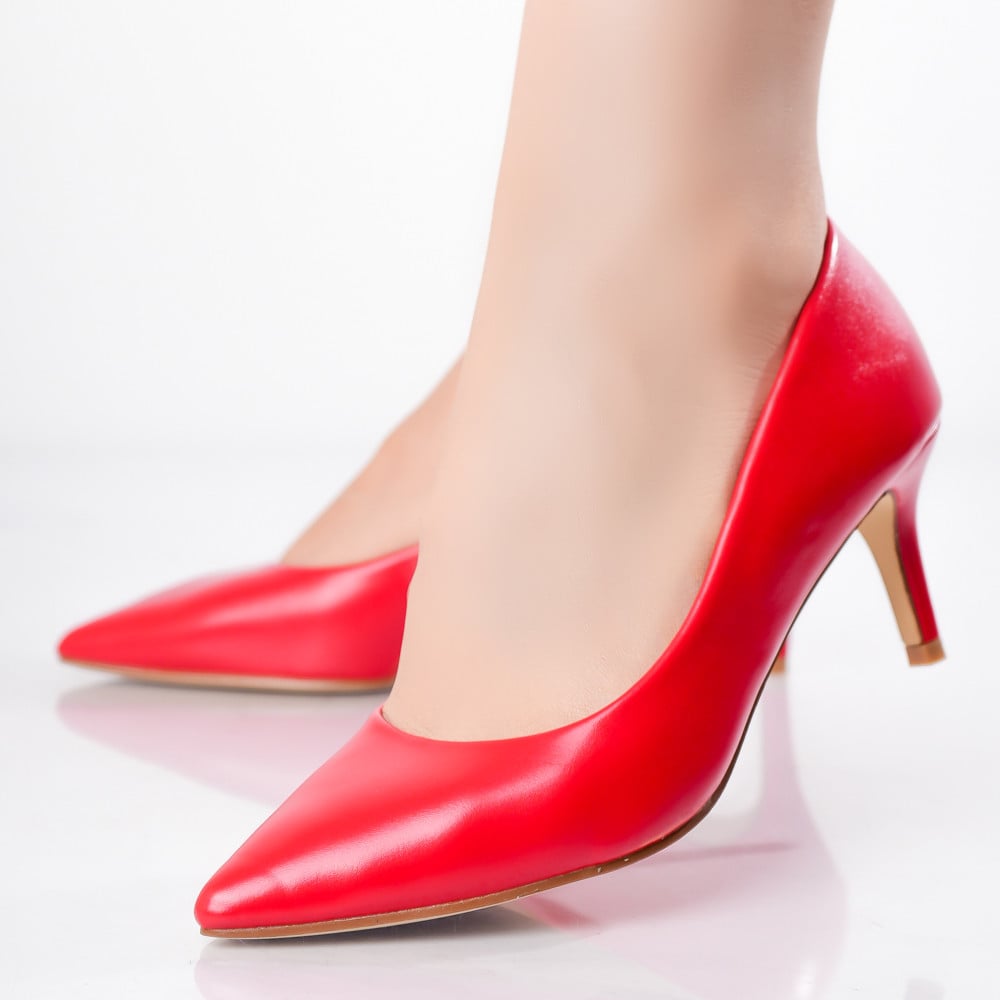Pantofi dama Rosii din Piele Ecologica Dania - poza 1