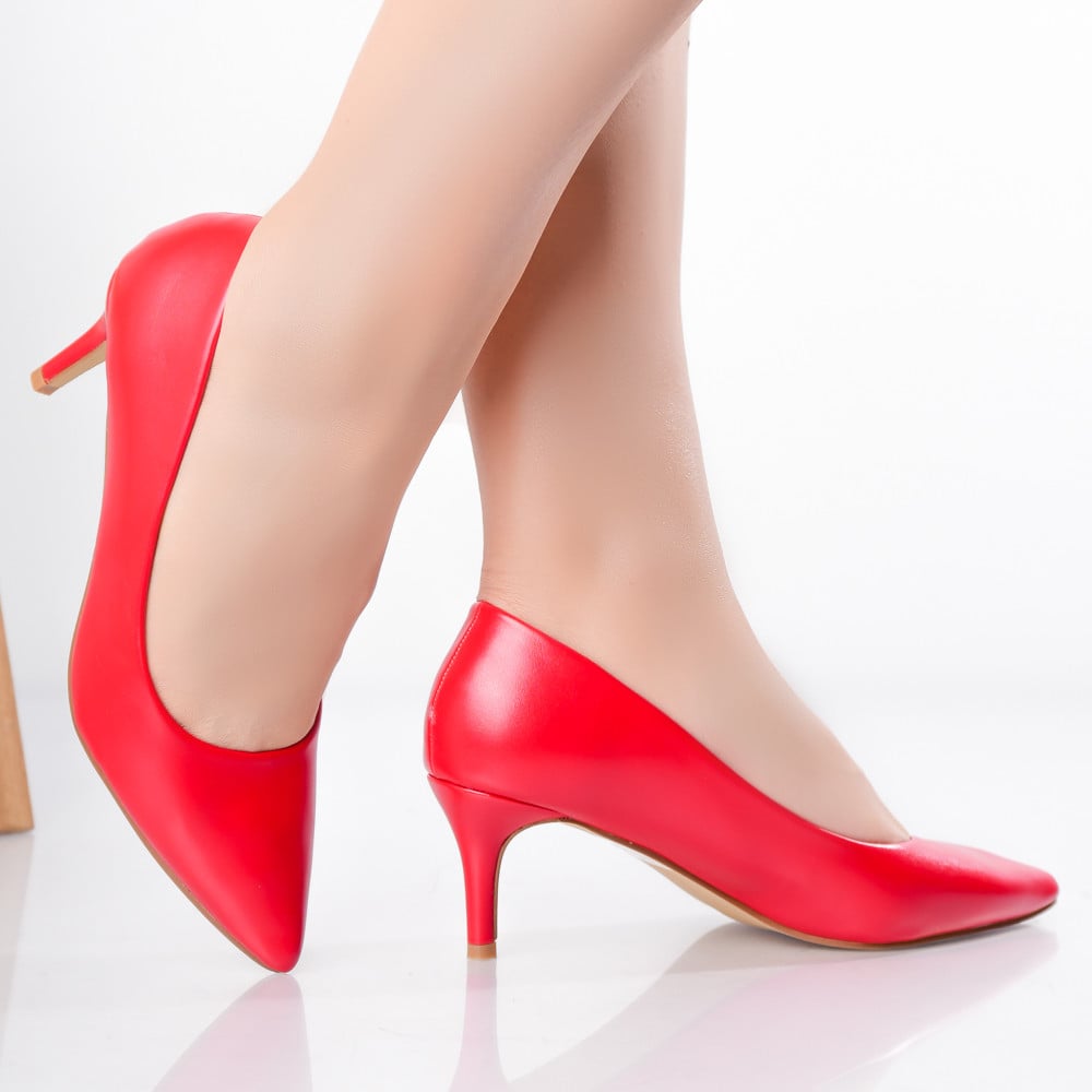 Pantofi dama Rosii din Piele Ecologica Dania - poza 4