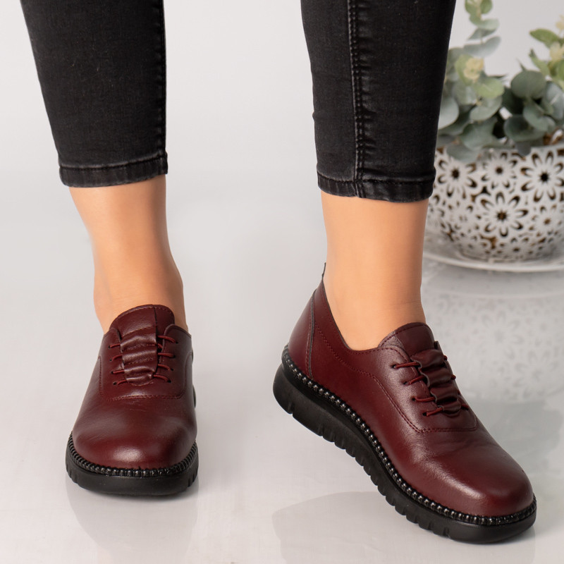 Pantofi dama rosii piele ecologica adina - poza 1