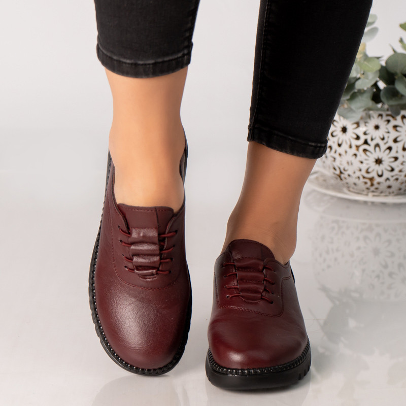 Pantofi dama rosii piele ecologica adina - poza 2