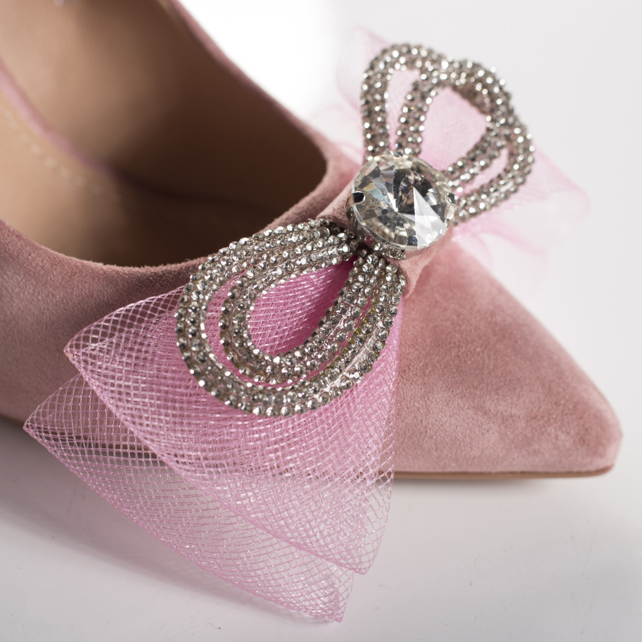 Pantofi dama roz piele eco intoarsa darin - poza 3