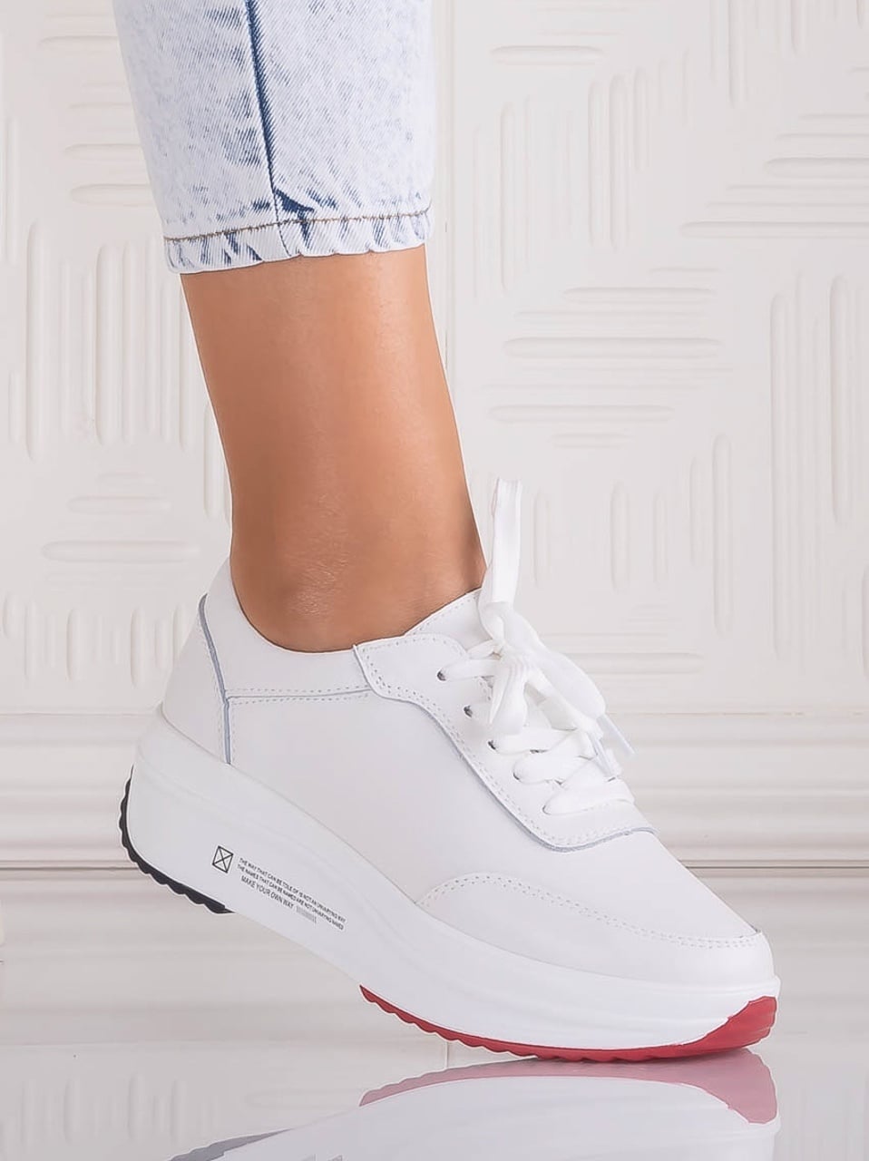 Pantofi dama Sport Albi din Piele Naturala Amadi - poza 1