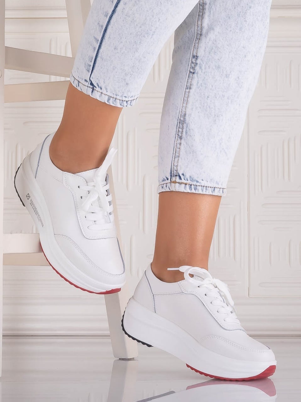 Pantofi dama Sport Albi din Piele Naturala Amadi - poza 2