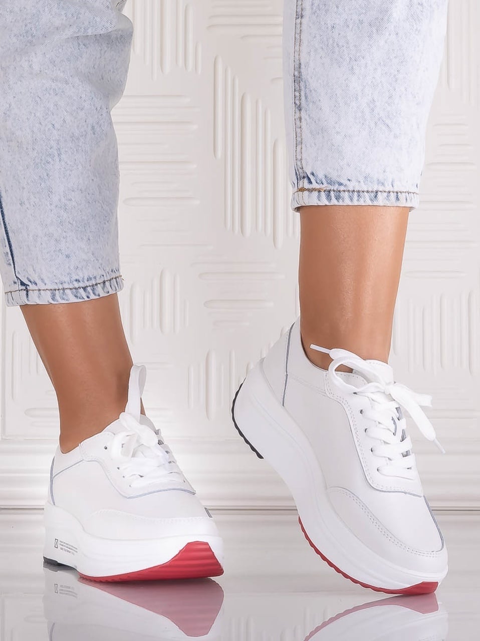 Pantofi dama Sport Albi din Piele Naturala Amadi - poza 5
