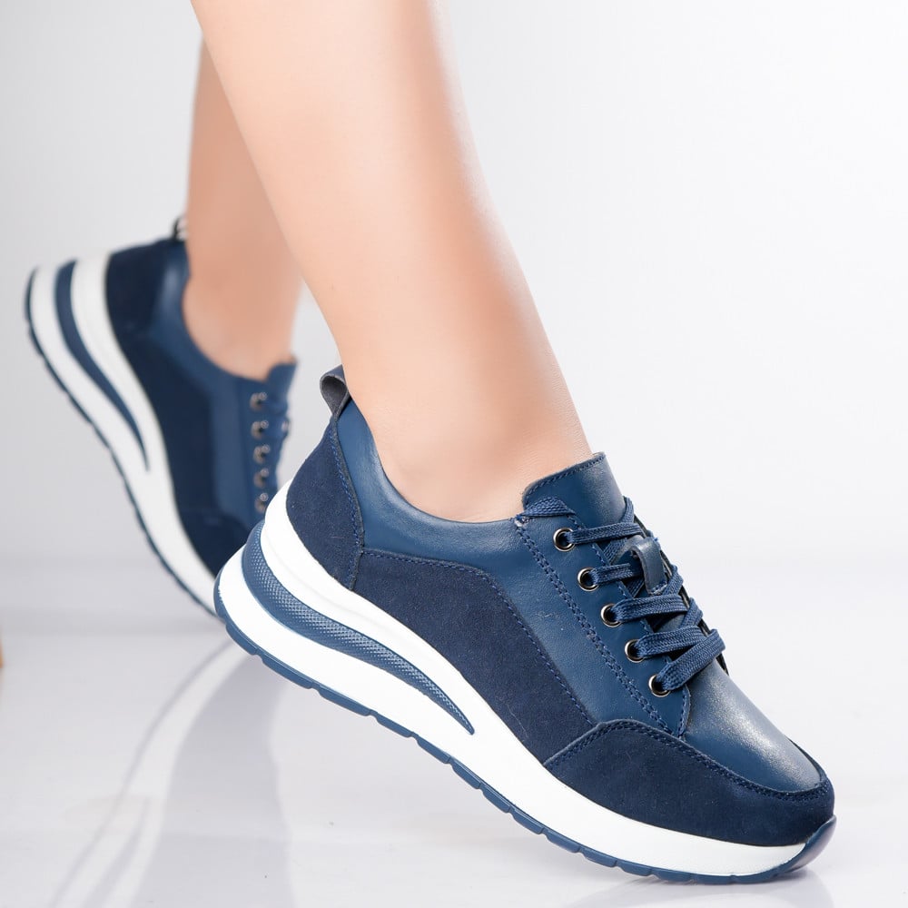 Pantofi dama sport Bleumarin din Piele Naturala Oblan - poza 3