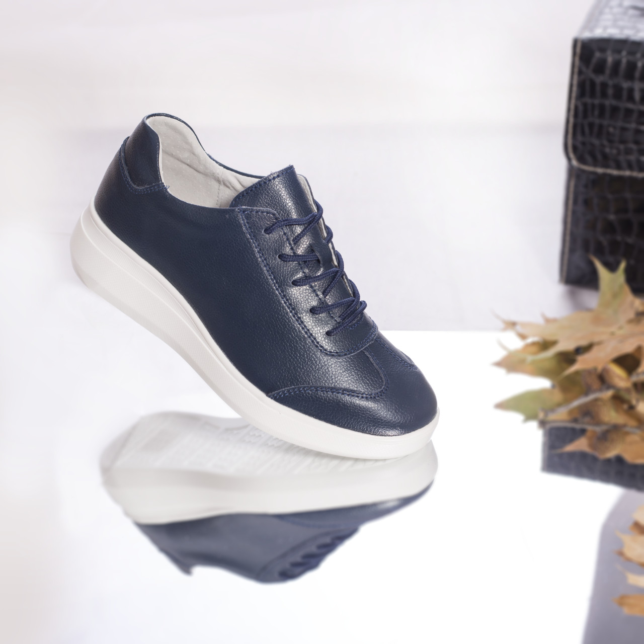 Pantofi dama sport gladys bleumarin piele naturala - poza 4