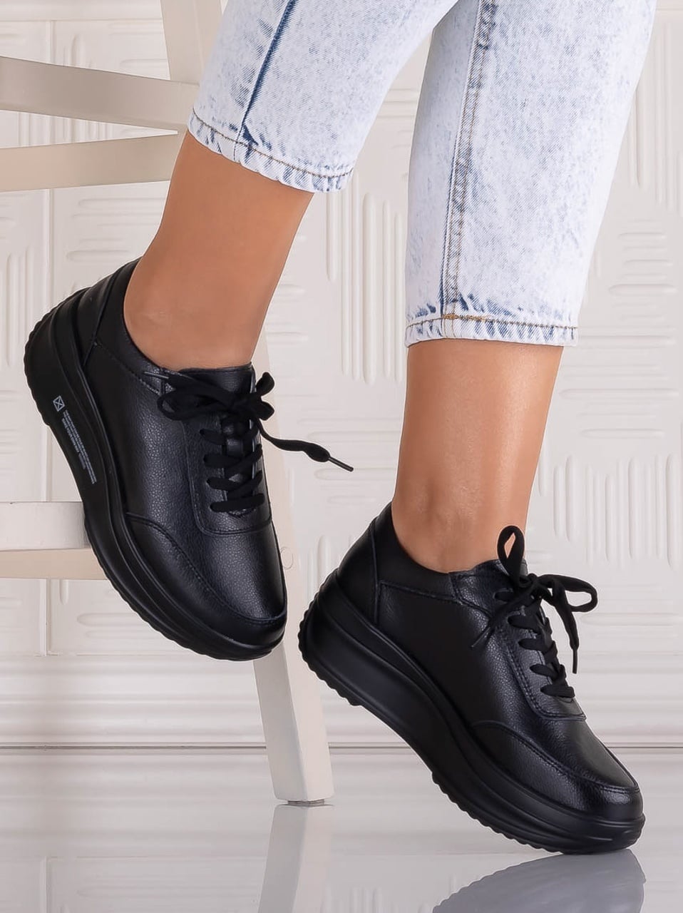 Pantofi dama Sport Negri din Piele Naturala Amadi - poza 1