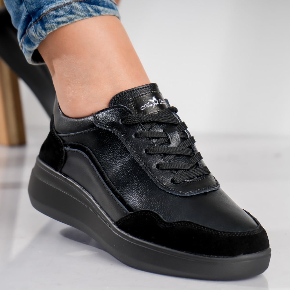 Pantofi dama sport Negri din Piele Naturala Yalgo