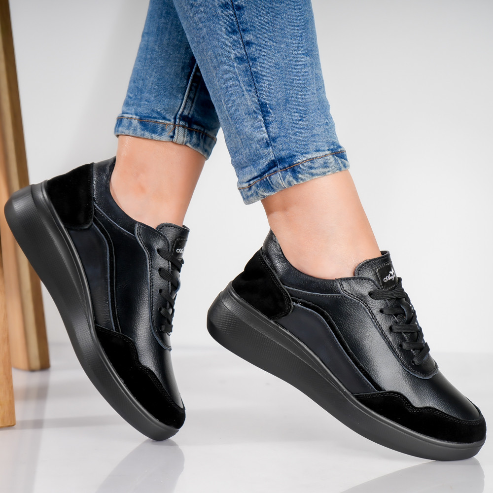 Pantofi dama sport Negri din Piele Naturala Yalgo - poza 3