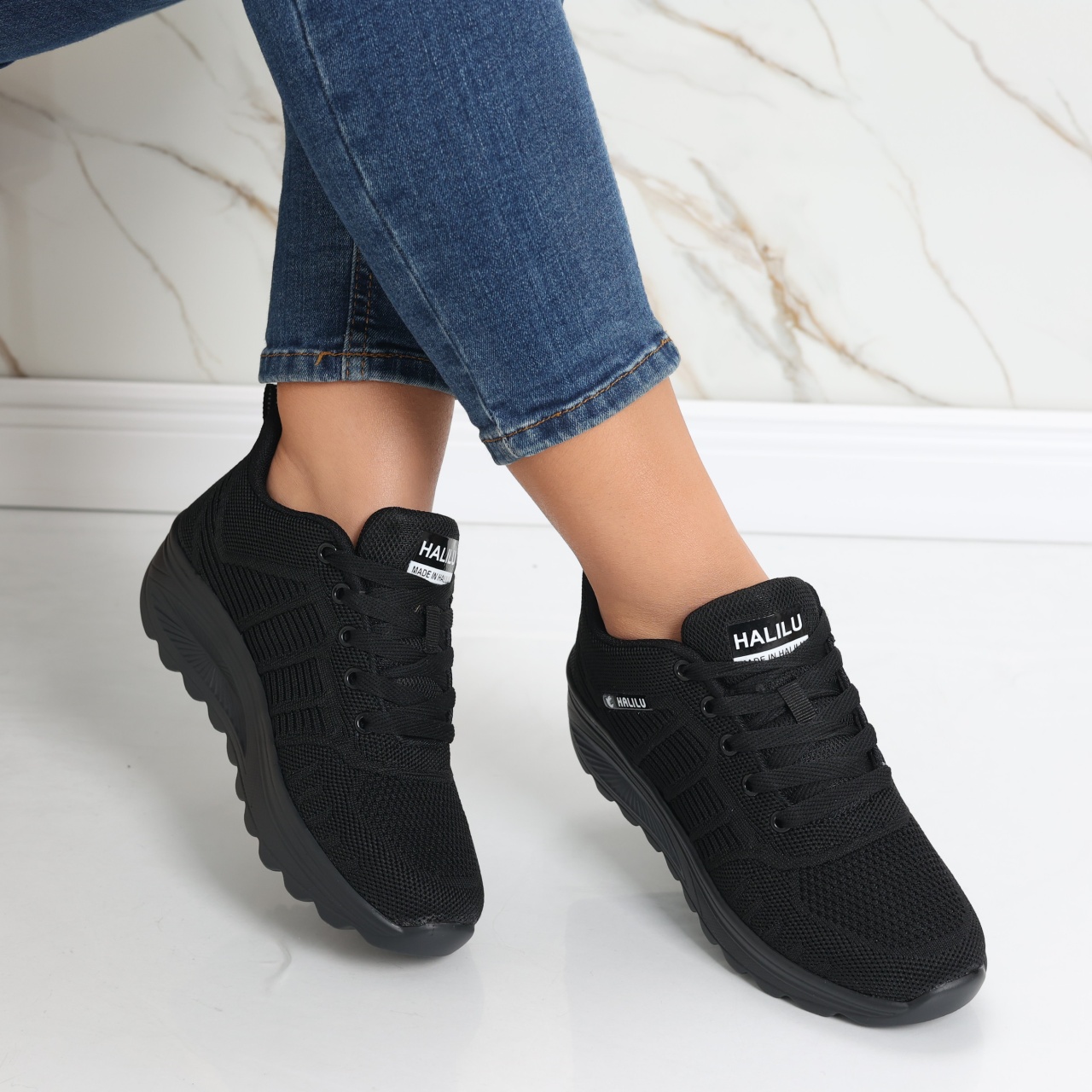 Pantofi dama sport negri din textil Kiera - poza 4