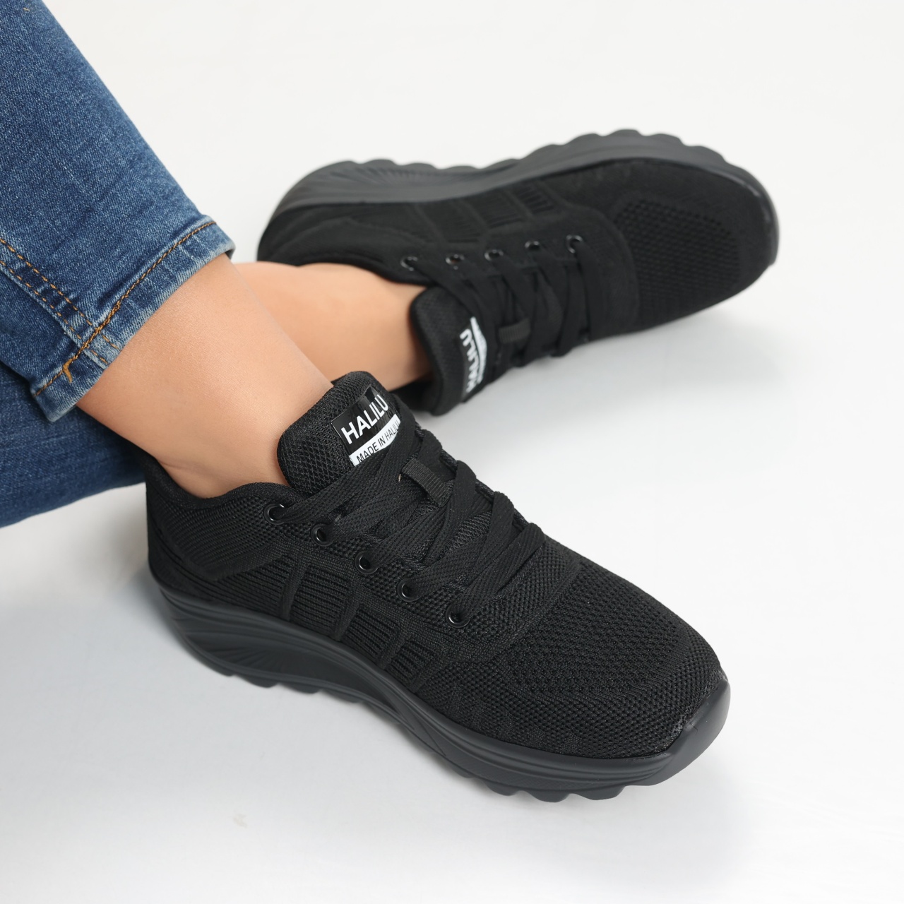Pantofi dama sport negri din textil Kiera - poza 5