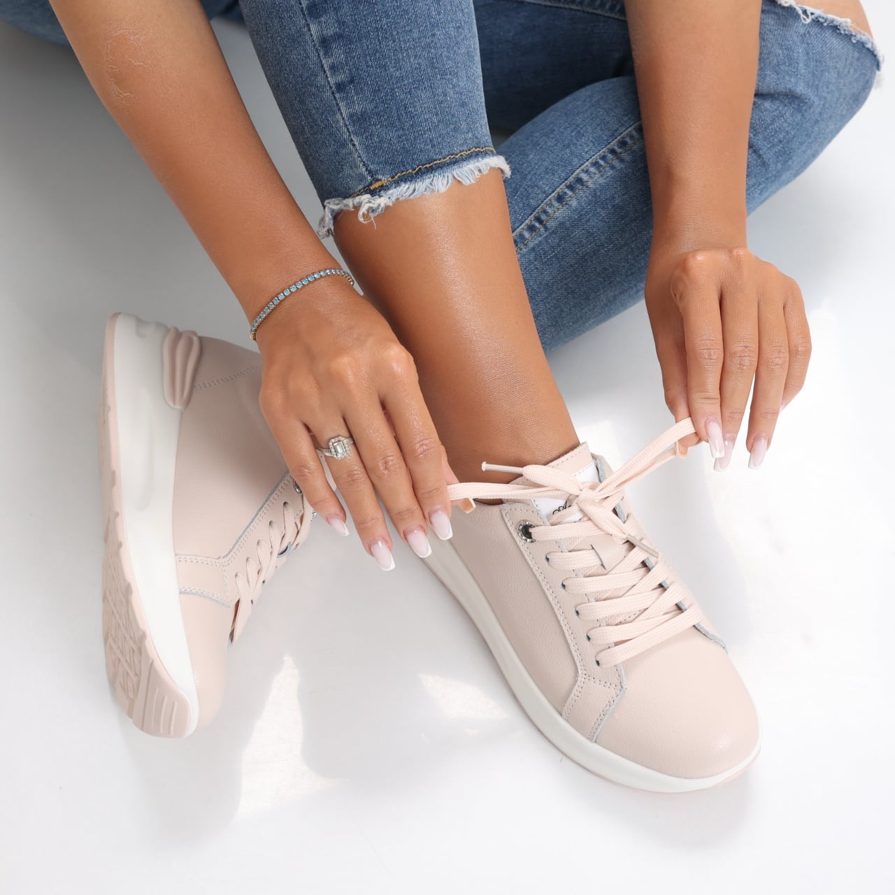 Pantofi dama sport Roz din Piele Naturala Edaro - poza 5