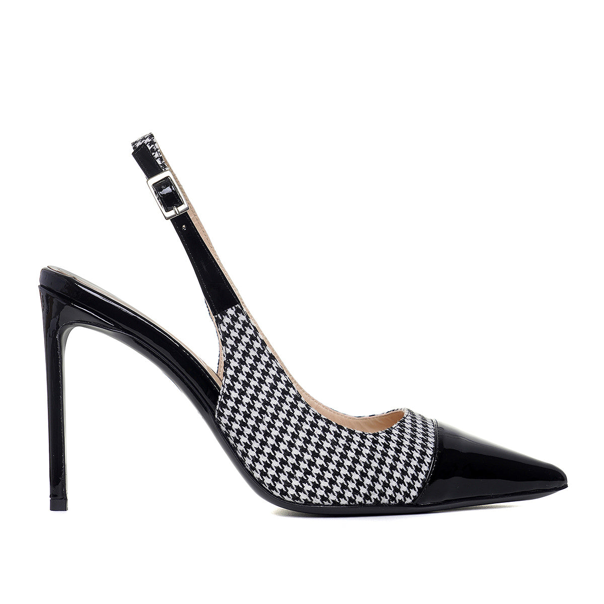 Pantofi Decupati Zurra Pepit Textil, Alb/Negru - Premium Collection - 37 / 10 cm
