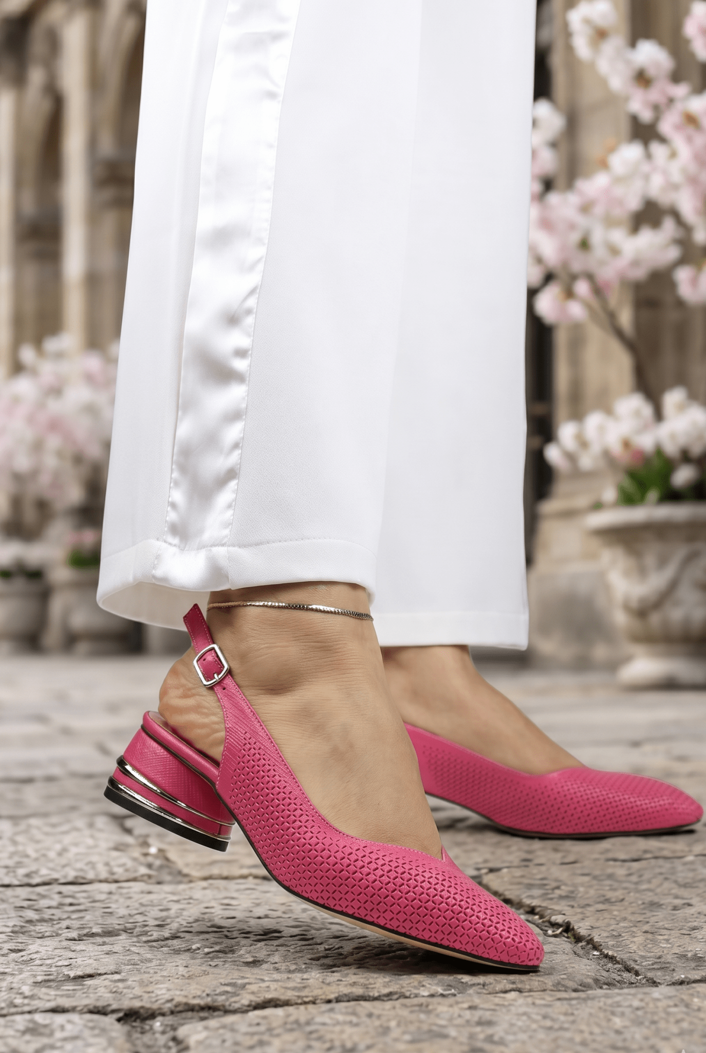 Pantofi Eleganti Decupati din Piele Roz - BYNXI FUNSYA