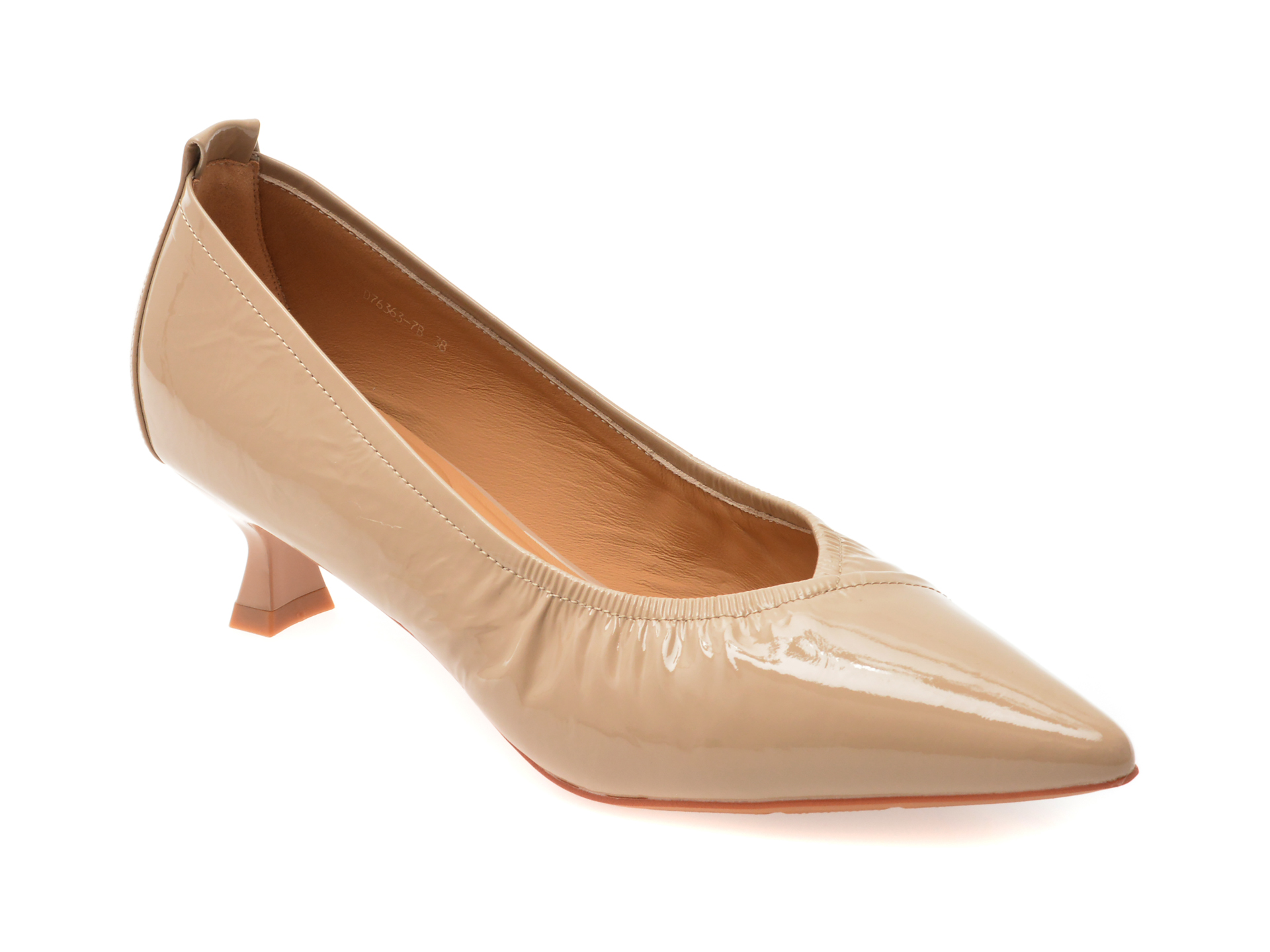 Pantofi eleganti EPICA bej, D76363, din piele naturala lacuita