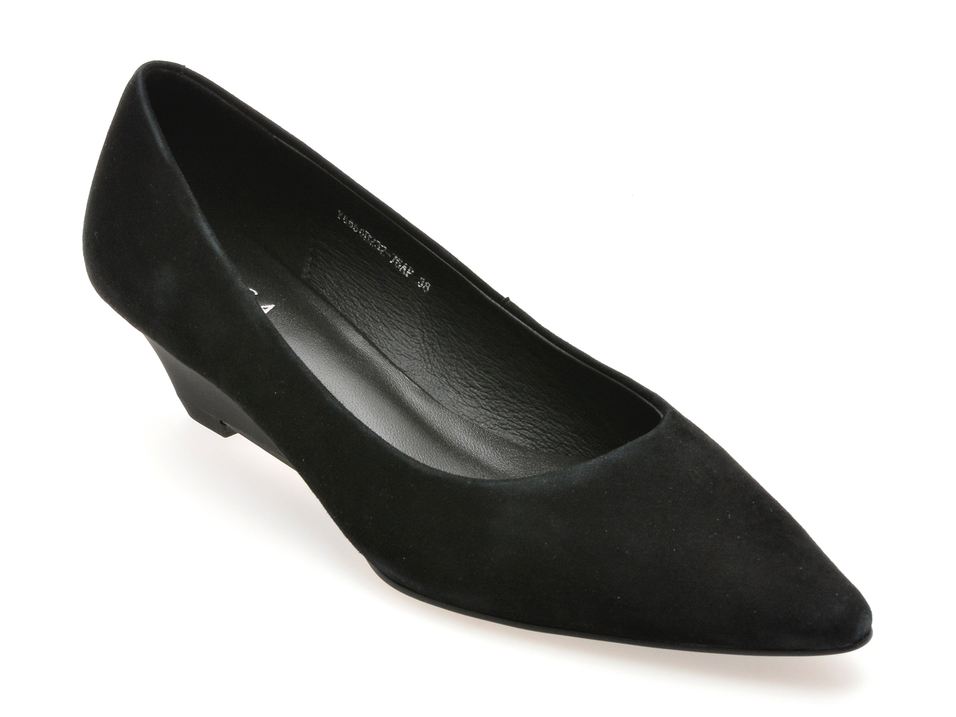 Pantofi eleganti EPICA negri, B232, din piele intoarsa