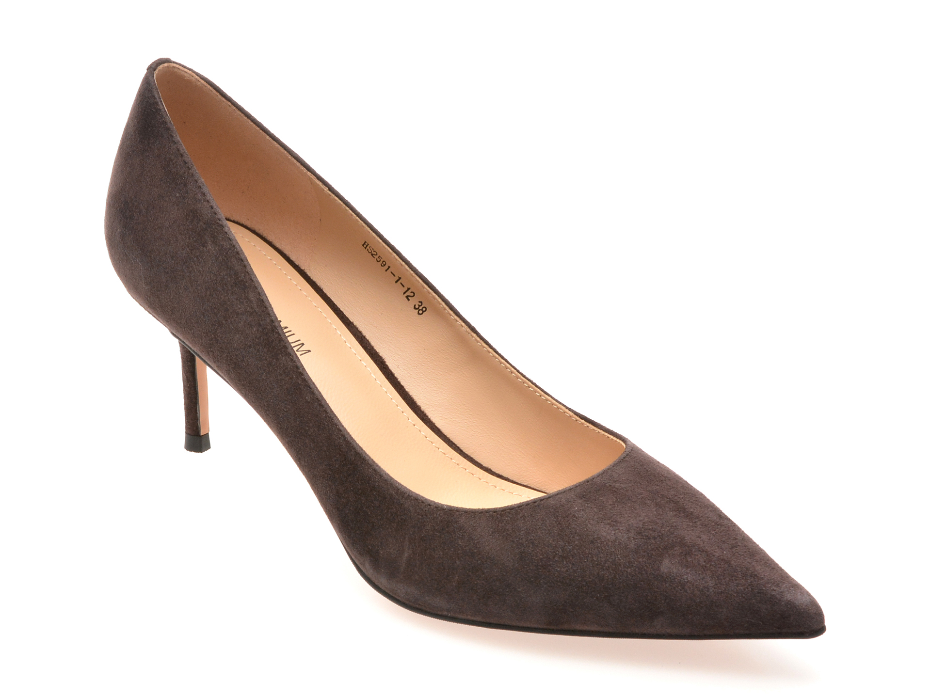 Pantofi eleganti EPICA PREMIUM maro, 2591, din piele intoarsa