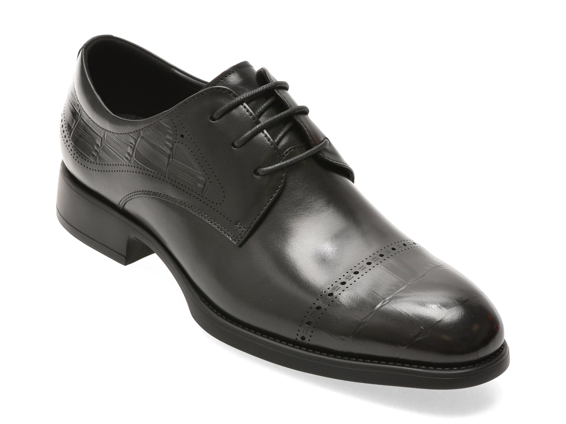 Pantofi eleganti EPICA PREMIUM negri, TMA145, din piele naturala