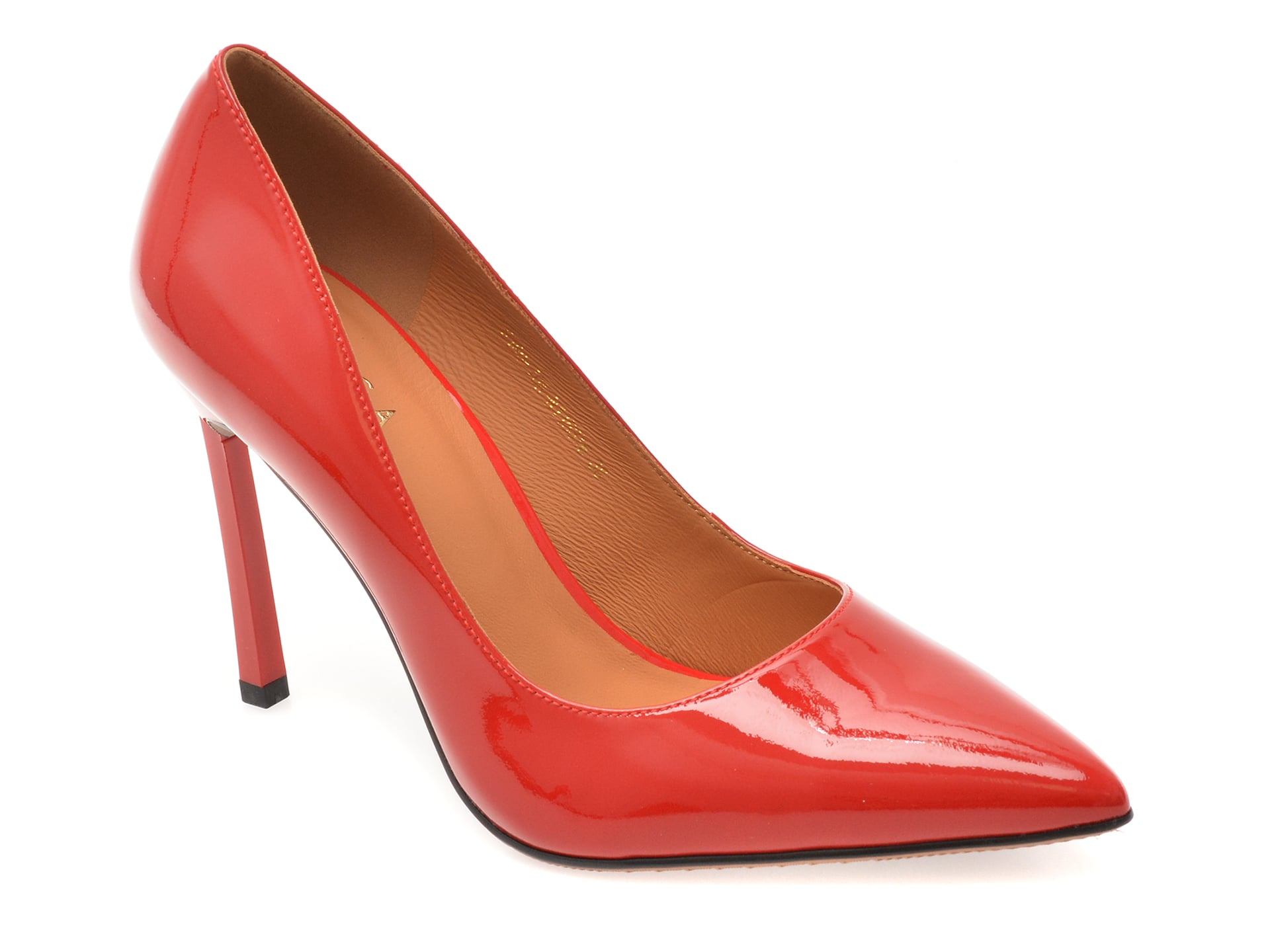 Pantofi eleganti EPICA rosii, E19070, din piele naturala lacuita