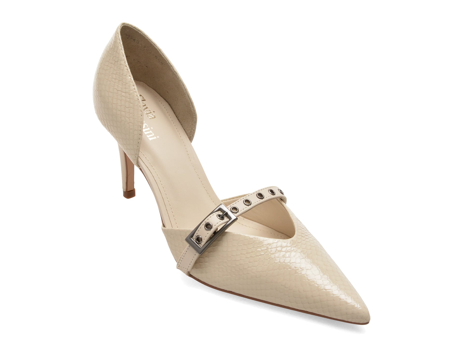 Pantofi eleganti FLAVIA PASSINI albi, 119408F, din piele naturala lacuita