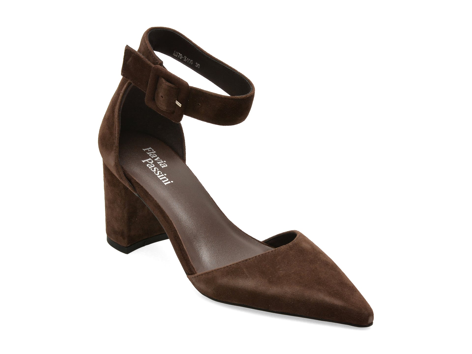 Pantofi eleganti FLAVIA PASSINI maro, A370, din piele intoarsa