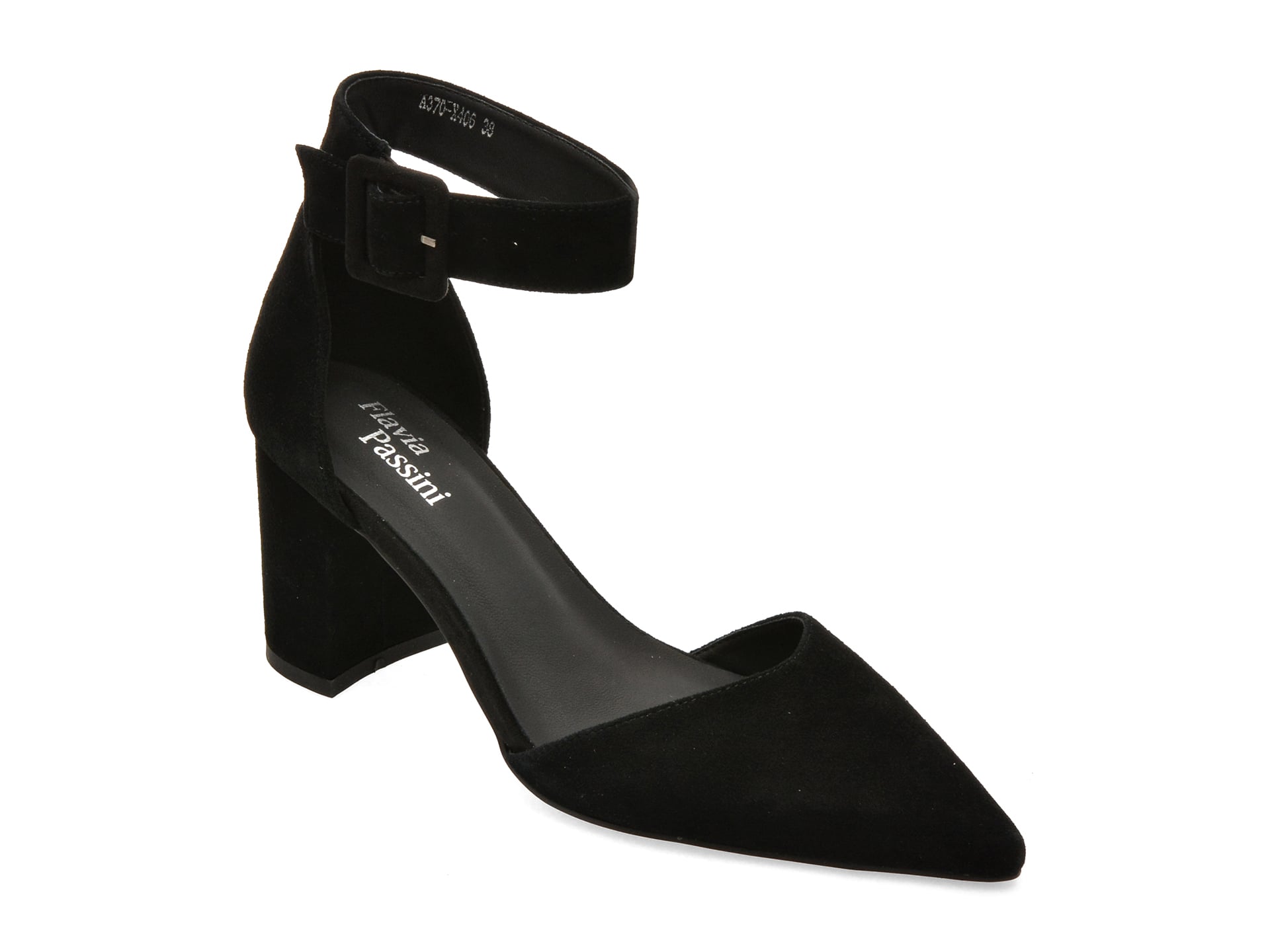 Pantofi eleganti FLAVIA PASSINI negri, A370, din piele intoarsa
