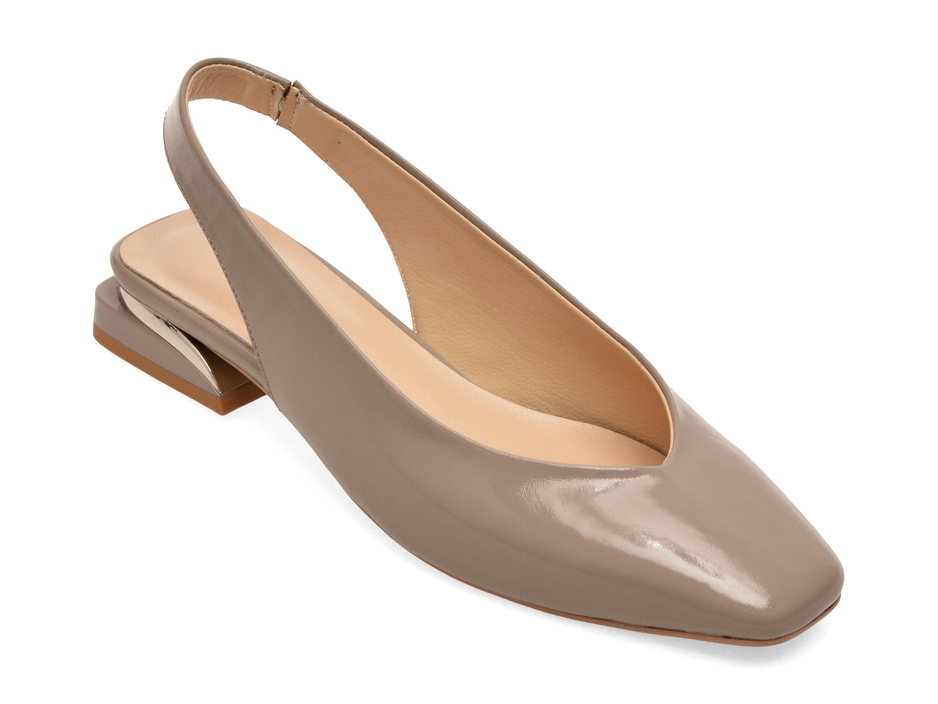 Pantofi eleganti GOLD DEER gri, 3203024, din piele naturala lacuita
