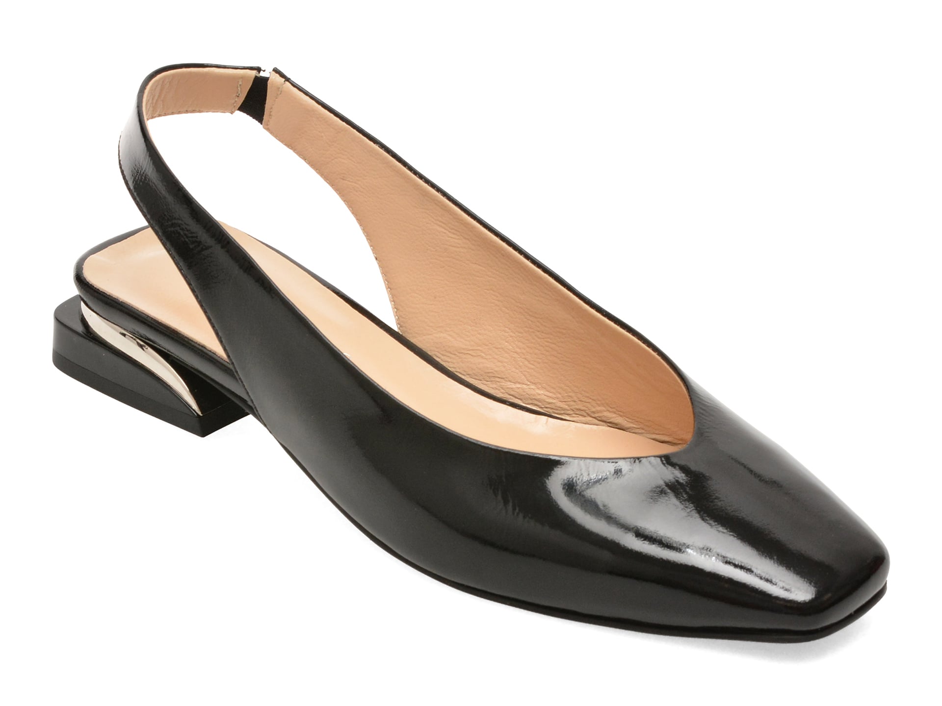 Pantofi eleganti GOLD DEER negri, 3203024, din piele naturala lacuita