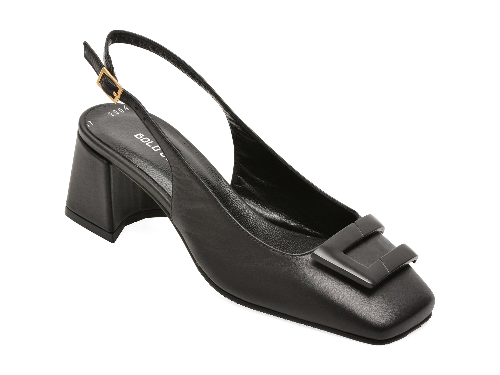 Pantofi eleganti GOLD DEER negri, 432004, din piele naturala
