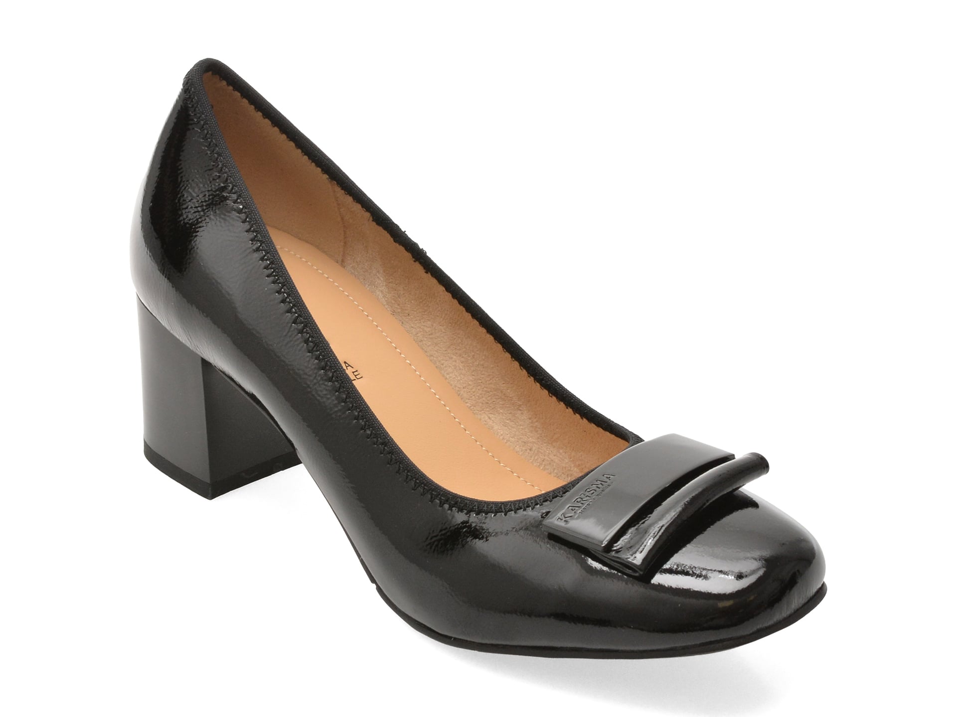 Pantofi eleganti KARISMA negri, JI60018, din piele naturala lacuita