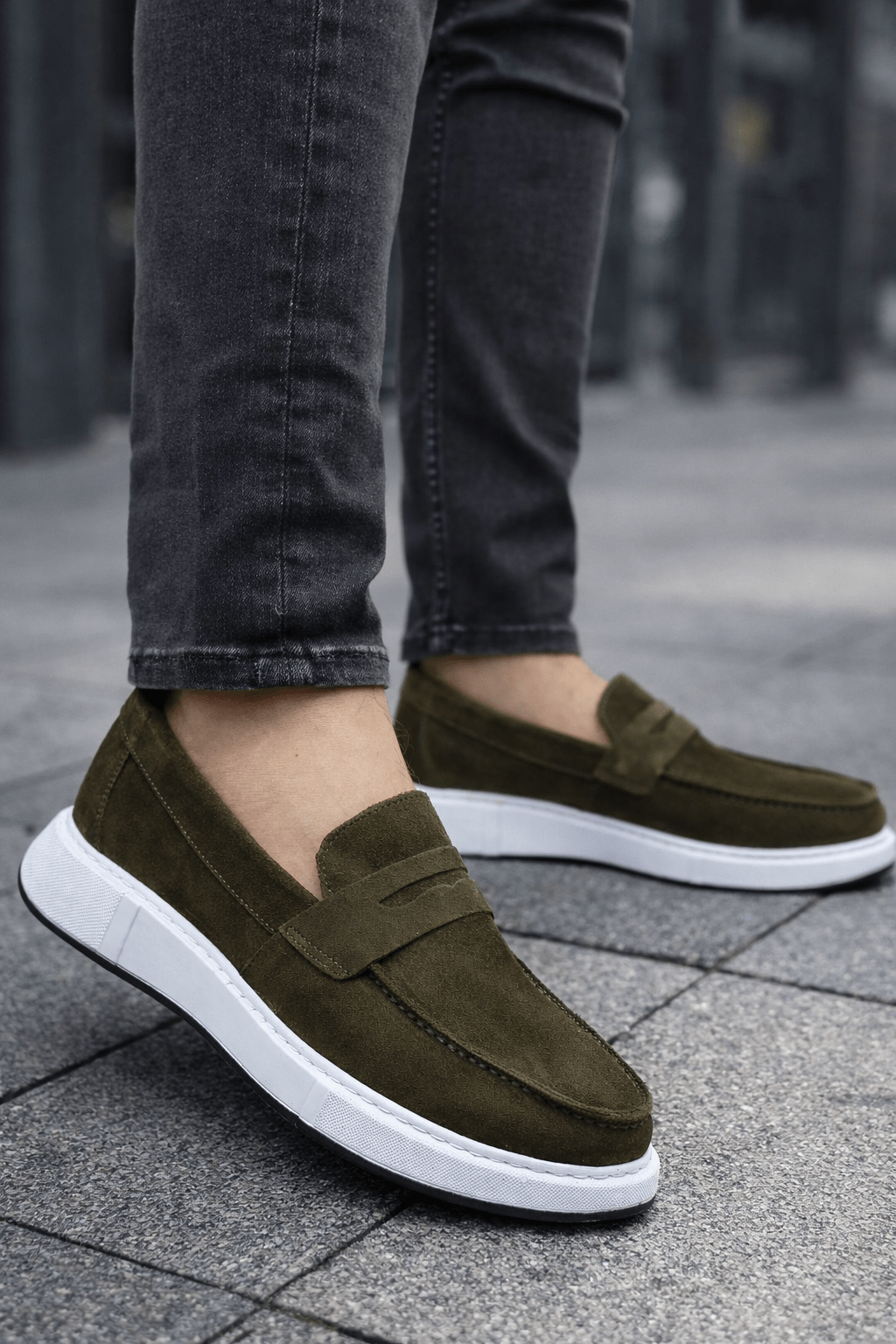 Pantofi gen Mocasini din Piele Intoarsa Verde - ETO GREEN