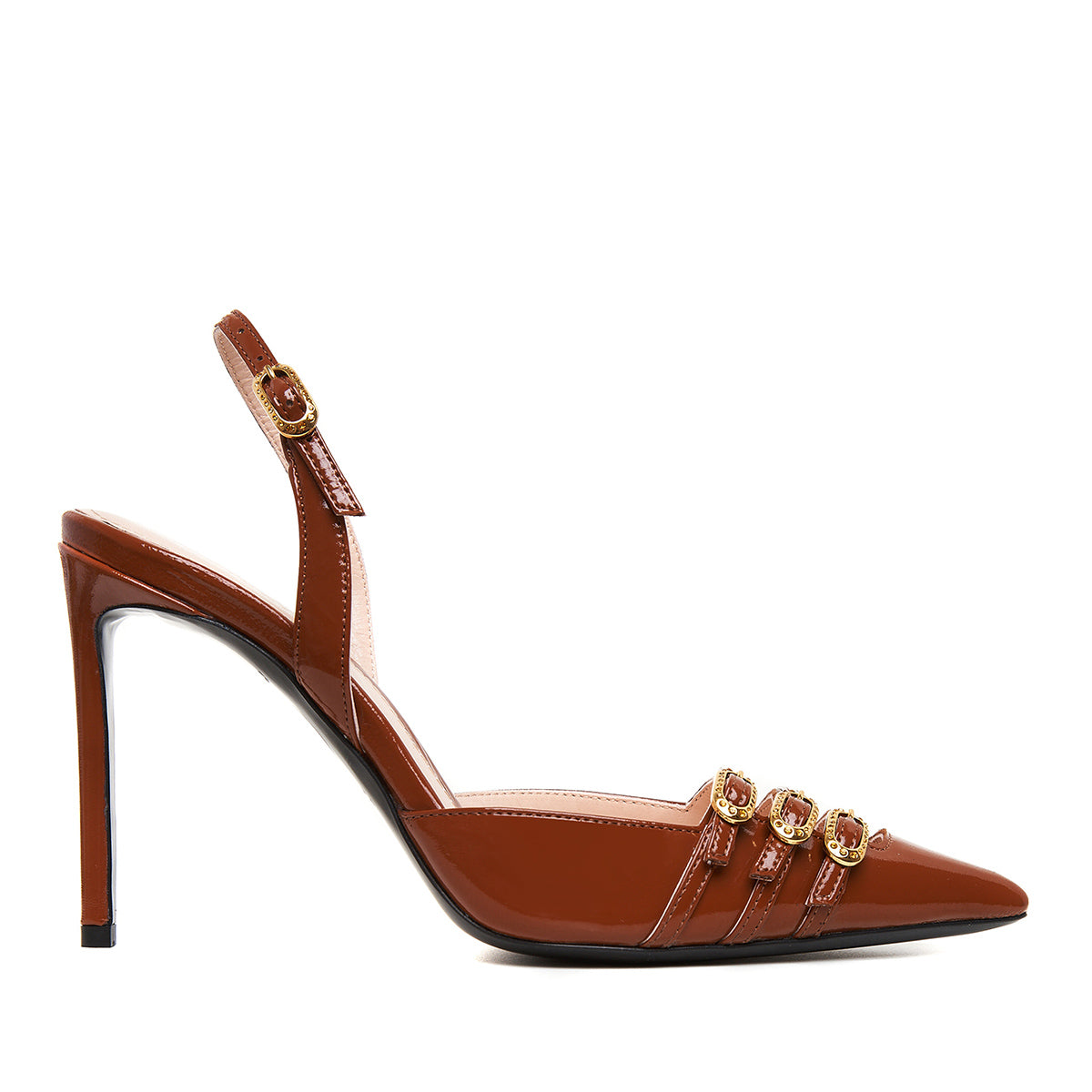 Pantofi Gina Piele Lacuita, Maro - Premium Collection - 37 / 10 cm