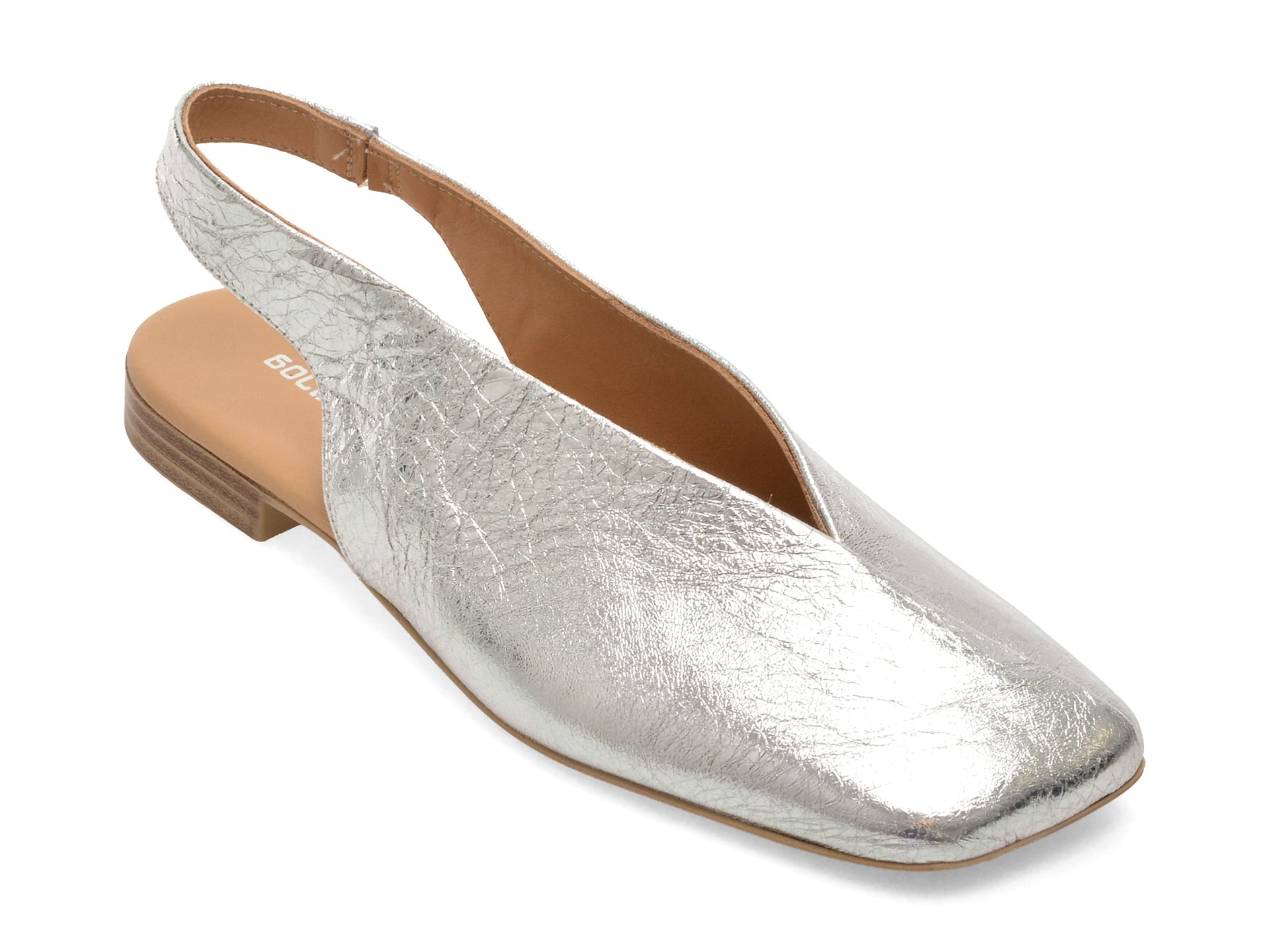 Pantofi GOLD DEER argintii, 1461214, din piele naturala