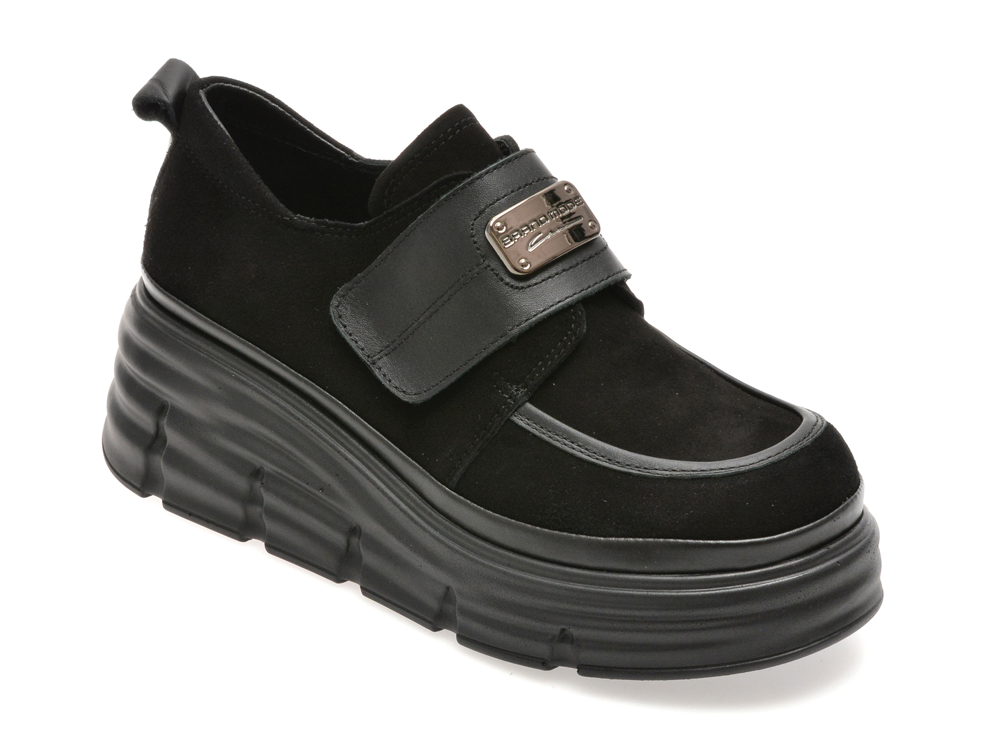 Pantofi GRYXX negri, 387605, din piele intoarsa
