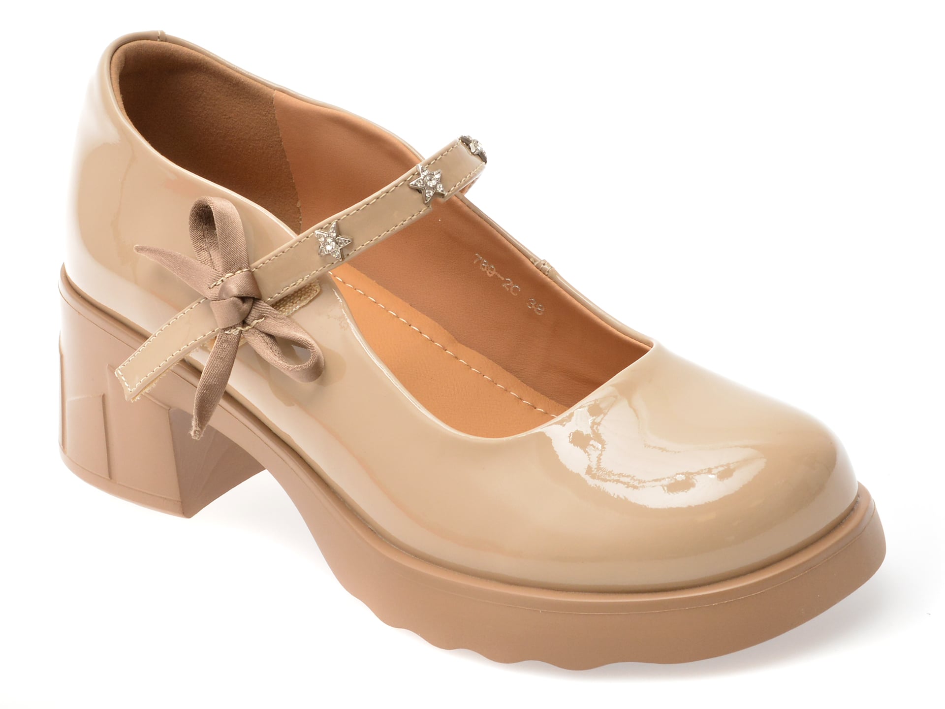 Pantofi GRYXX nude, 789, din piele naturala lacuita