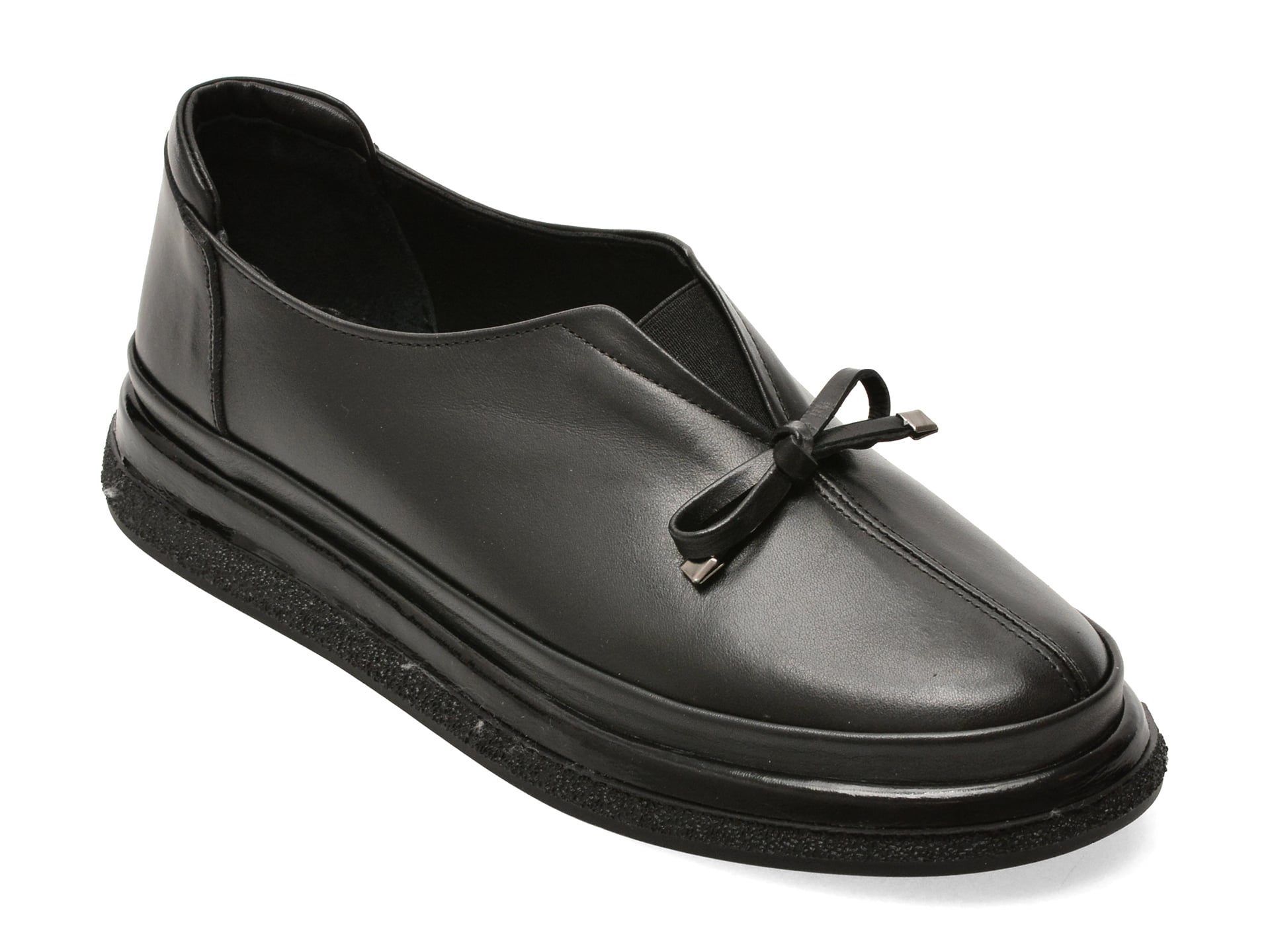 Pantofi IMAGE negri, 55037, din piele naturala