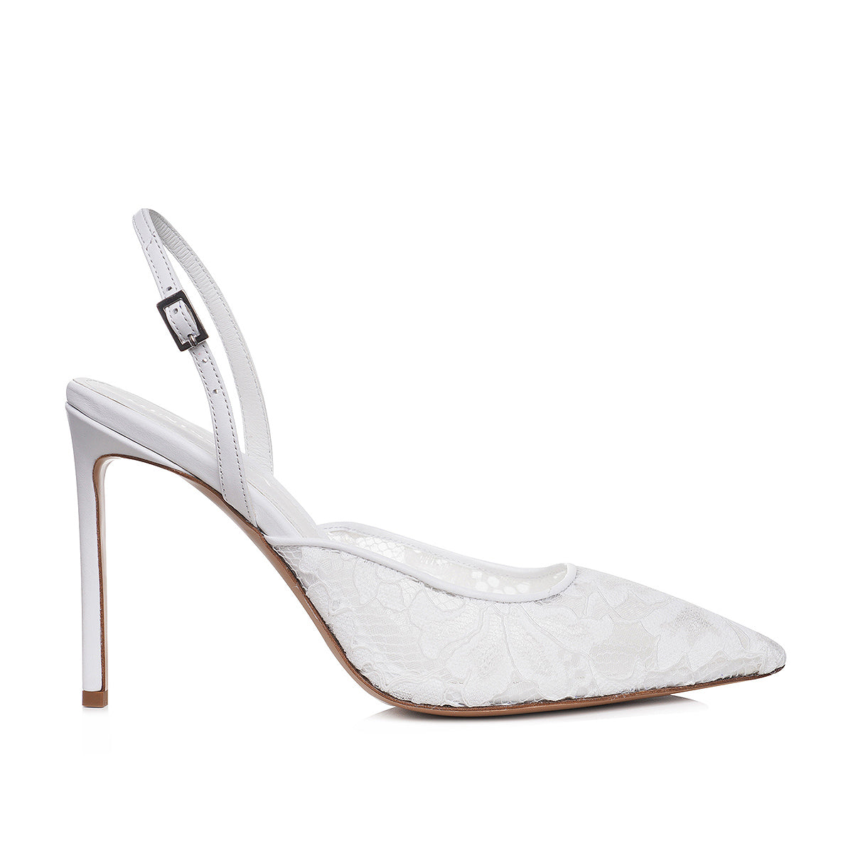 Pantofi Ines Piele Naturala/Dantela, Alb - Premium Collection - 40 / 10 cm