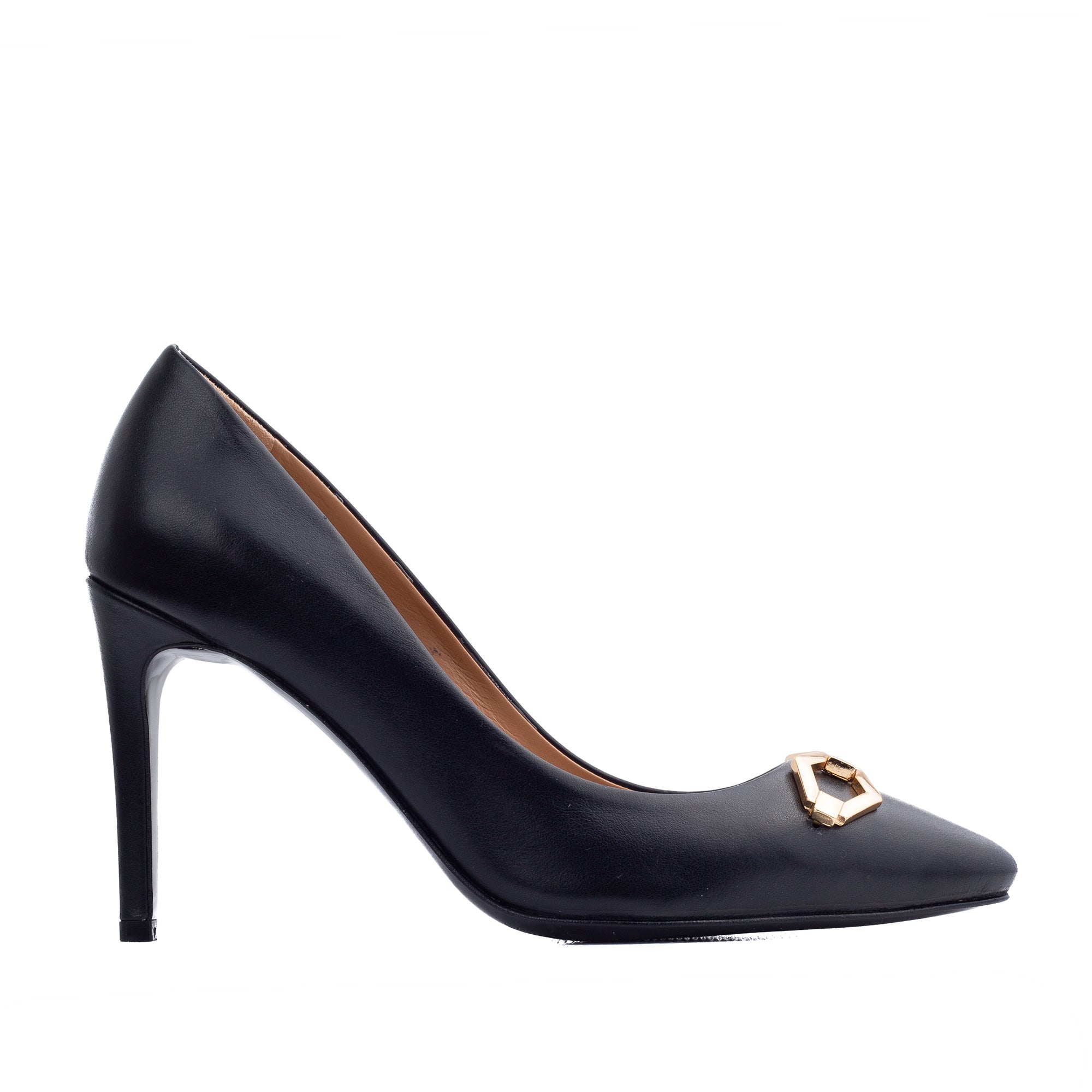 Pantofi Infinity Stiletto Piele Naturala, Negri - 38.5 / 11 cm