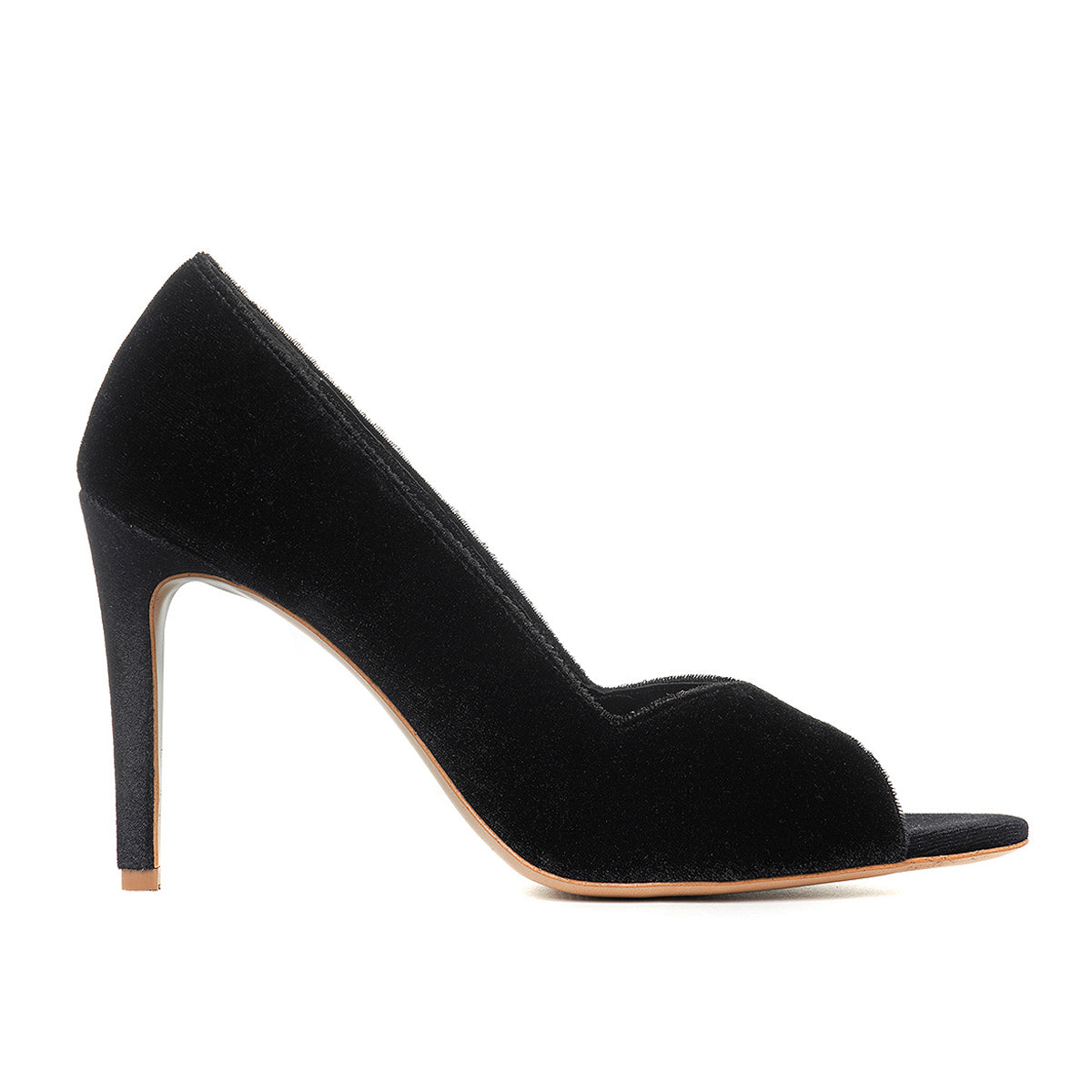 Pantofi Ingrid Catifea, Negri - 42 / 9.5 cm