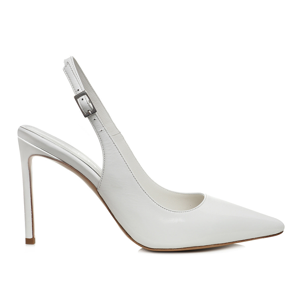 Pantofi Lavinia Piele Lacuita, Albi - Premium Collection - 36 / 10 cm